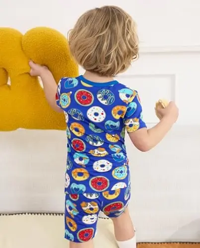 babee Reshinee Bamboo Viscose Toddler Car Pajamas Boys Girls Kids Short Cool Summer 12M-8Y Snug fit Pjs Set 2pcs - 3