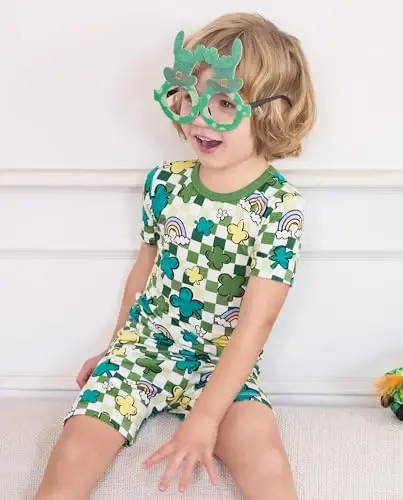 babee Reshinee Bamboo Viscose Toddler Car Pajamas Boys Girls Kids Short Cool Summer 12M-8Y Snug fit Pjs Set 2pcs - 3
