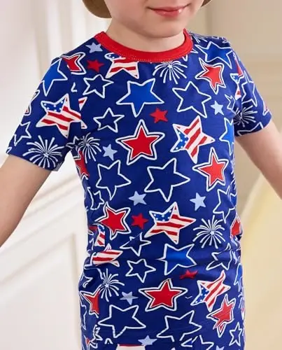 babee Reshinee Bamboo Viscose Toddler Boys Pajamas Set, Short Sleeve Kids | Boys & Girls 2-Piece Snug Fit PJs, 12M-8Y, Cool Summer Sleepwear, Breathable, Stretchy, Tagless, Buttery Soft, Cozy Jammies - 6