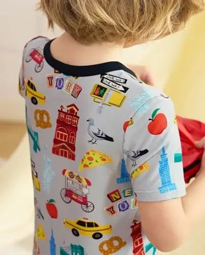 babee Reshinee Bamboo Viscose Toddler Boys Pajamas Set, Short Sleeve Kids | Boys & Girls 2-Piece Snug Fit PJs, 12M-8Y, Cool Summer Sleepwear, Breathable, Stretchy, Tagless, Buttery Soft, Cozy Jammies - 6