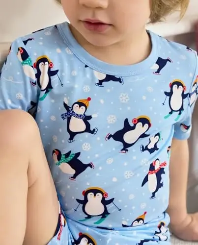 babee Reshinee Bamboo Viscose Toddler Boys Pajamas Set, Short Sleeve Kids | Boys & Girls 2-Piece Snug Fit PJs, 12M-8Y, Cool Summer Sleepwear, Breathable, Stretchy, Tagless, Buttery Soft, Cozy Jammies - 3