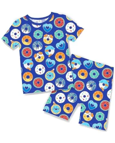 babee Reshinee Bamboo Viscose Toddler Boys Pajamas Set, Short Sleeve Kids | Boys & Girls 2-Piece Snug Fit PJs, 12M-8Y, Cool Summer Sleepwear, Breathable, Stretchy, Tagless, Buttery Soft, Cozy Jammies 