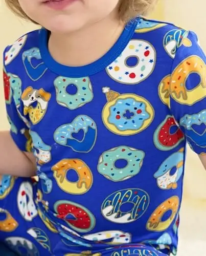 babee Reshinee Bamboo Viscose Toddler Boys Pajamas Set, Short Sleeve Kids | Boys & Girls 2-Piece Snug Fit PJs, 12M-8Y, Cool Summer Sleepwear, Breathable, Stretchy, Tagless, Buttery Soft, Cozy Jammies - 4