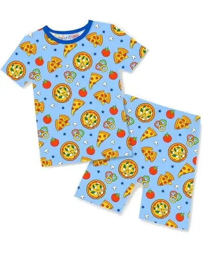 babee Reshinee Bamboo Viscose Toddler Boys Pajamas Set, Short Sleeve Kids | Boys & Girls 2-Piece Snug Fit PJs, 12M-8Y, Cool Summer Sleepwear, Breathable, Stretchy, Tagless, Buttery Soft, Cozy Jammies 