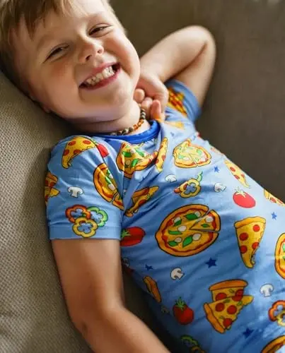babee Reshinee Bamboo Viscose Toddler Boys Pajamas Set, Short Sleeve Kids | Boys & Girls 2-Piece Snug Fit PJs, 12M-8Y, Cool Summer Sleepwear, Breathable, Stretchy, Tagless, Buttery Soft, Cozy Jammies - 4