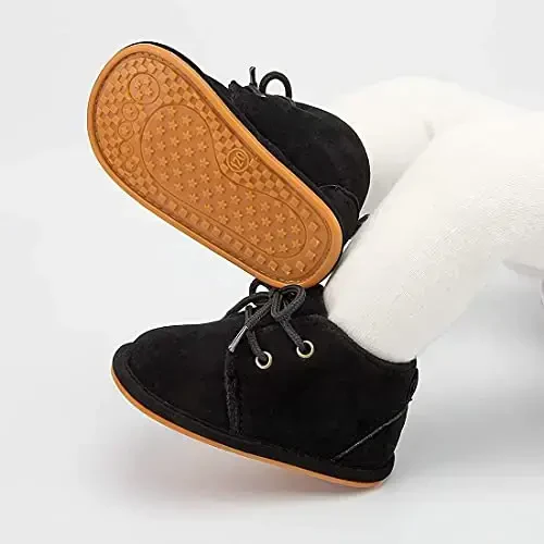 Babelvit Baby Boy Girl Soft Sole Canvas Poyabzal Uchqun Yuqori Top Dantel Infant Unisex To'piqli Poyabzal Etiklar Toddler Yangi Tug'ilgan Prewalker Birinchi Baby Yurish Beshik Poyafzallari - 3