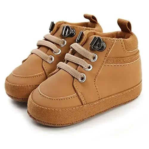 Babelvit Baby Boy Girl Yumshoq Taglikli Keten Krossovkalar Uchqun Yuqori Top Bog'ichli Chaqaloq Unisex To'piqli Poyafzal Etiklar Bolalar Yangi Tug'ilgan Chaqaloq Birinchi Baby Yurish Karavatchasi Poyafzallari 