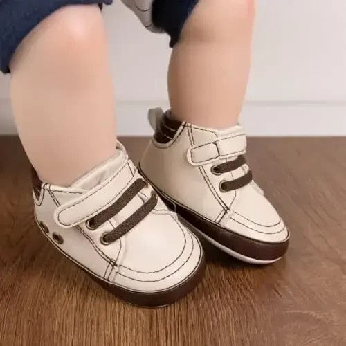 Babelvit Baby Boy Girl Yumshoq Taglikli Tuval Krossovkalari Porloq Yuqori Qo'nchli Bog'ichli Chaqaloqlar uchun Unisex Oyoq Kiyim Botinkalari Kichkintoy Yangi Tug'ilgan Chaqaloqlar uchun Birinchi Oyoq Kiyimlar - BABELVIT (1)