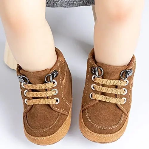 Babelvit Baby Boy Girl Yumshoq Taglikli Tuval Krossovkalari Uchqun Yuqori Top To'rli Chaqaloq Unisex To'piqli Poyabzal Etiklari Yigitcha Yangi Tug'ilgan Chaqaloq Prewalker Birinchi Chaqaloq Yuradigan Karavatcha Poyafzallari - BABELVIT (1)