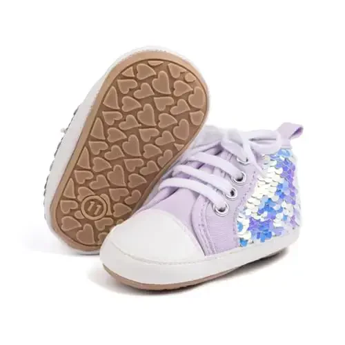 Babelvit Baby Boy Girl Yumshoq Taglikli Tuval Krossovkalari Yorqin Yuqori Dantelli Chaqaloq Unisex To'piqli Poyabzal Etiklar Toddler Yangi Tug'ilgan Chaqaloq Prewalker Birinchi Chaqaloq Yuradigan Beshik Poyafzallari 