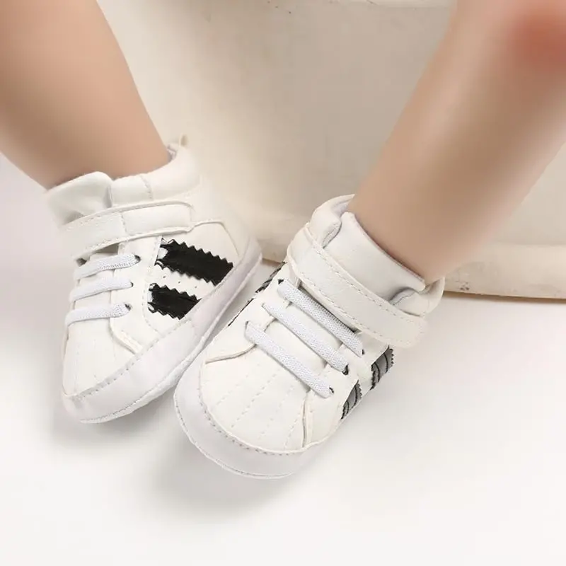 Babelvit Baby Boy Girl Soft Sole Canvas Sneakers Sparkle High Top Lace Up Infant Unisex Ankle Shoes Boots Toddler Newborn Prewalker First Baby Walking Crib Shoes - 2