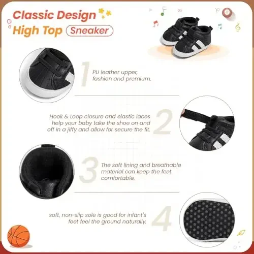 Babelvit chaqaloq o'g'il qiz yumshoq taglikli kanvas krossovkalar porloq yuqori top bog'ichli chaqaloq unisex to'piqli poyabzal etiklar yosh bola yangi tug'ilgan prewalker birinchi chaqaloq yuradigan kravat poyabzallari - 5