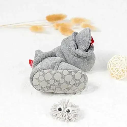 Babelvit Newborn Baby Boy Girl Soft Fleece Booties Stay On Infant Slippers Socks Shoe Non Skid Gripper Toddler First Walkers Winter Ankle Crib Shoes - 4