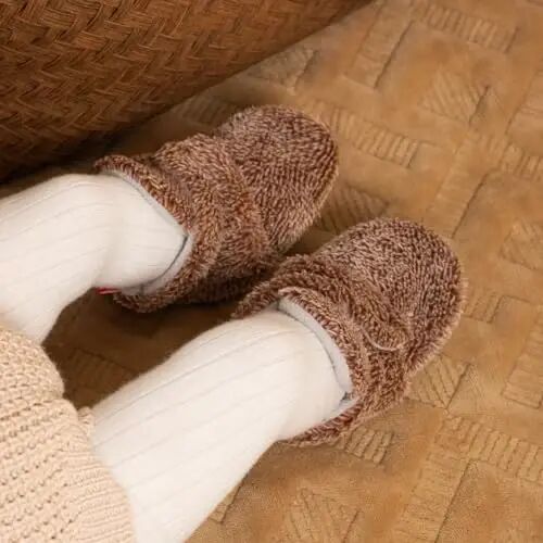 Babelvit Newborn Baby Boy Girl Soft Fleece Booties Stay On Infant Slippers Socks Shoe Non Skid Gripper Toddler First Walkers Winter Ankle Crib Shoes - 2
