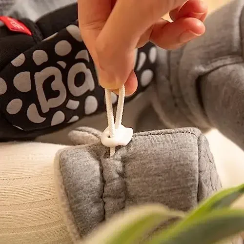 Babelvit Newborn Baby Boy Girl Soft Fleece Booties Stay On Infant Slippers Socks Shoe Non Skid Gripper Toddler First Walkers Winter Ankle Crib Shoes - 3