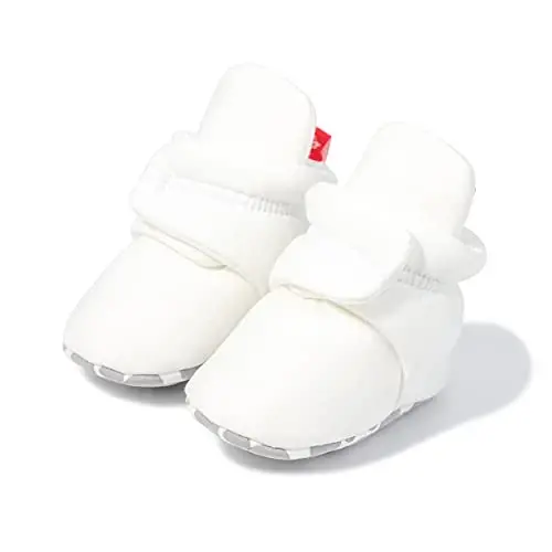 Babelvit Newborn Baby Boy Girl Soft Fleece Booties Stay On Infant Slippers Socks Shoe Non Skid Gripper Toddler First Walkers Winter Ankle Crib Shoes - 1