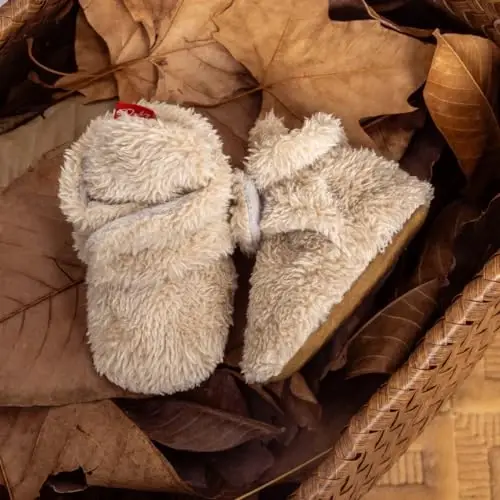 Babelvit Newborn Baby Boy Girl Soft Fleece Booties Stay On Infant Slippers Socks Shoe Non Skid Gripper Toddler First Walkers Winter Ankle Crib Shoes - 4