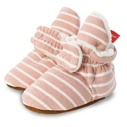 Babelvit Newborn Baby Boy Girl Soft Fleece Booties Stay On Infant Slippers Socks Shoe Non Skid Gripper Toddler First Walkers Winter Ankle Crib Shoes - 3