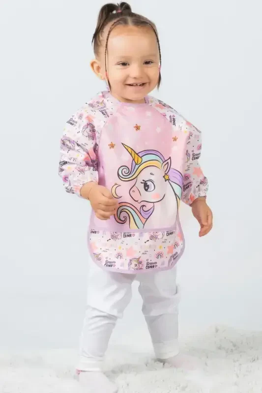 Babexi Unicorn Temalı Kiyilishi Mumkin, Su Oʻtkazmaydigan Chaqaloq Ovqatga Moyil - 2