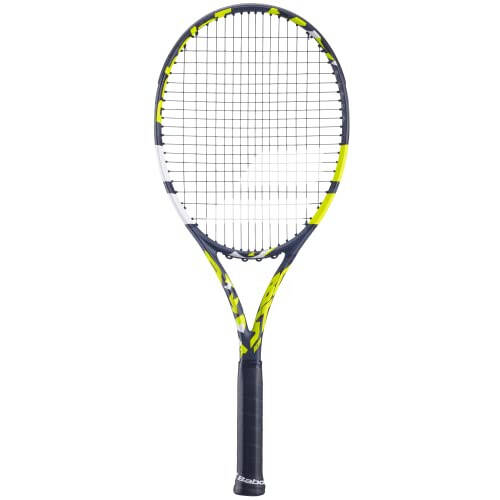 Babolat Boost Aero Tenis Raketi (Sarı) Orta Gerginlikte Beyaz Babolat Syn Gut Telleri ile Gerilmiş - 1