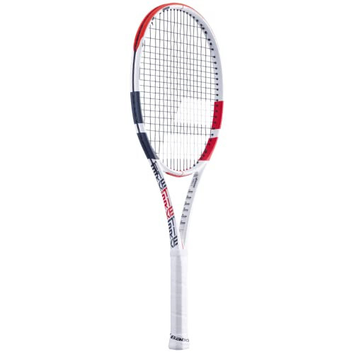 Babolat Pure Strike 18/20 Tenis Raketi (3. Nesil) - 16g Beyaz Babolat Syn Gut ile Orta Gerginlikte Telleri Gerilmiş - 2