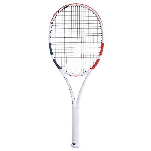 Babolat Pure Strike 18/20 Tennis Raketi (3-chi Avlod) - 16g Oq Babolat Syn Gut bilan O'rta Zo'riqishda To'qilgan - 1