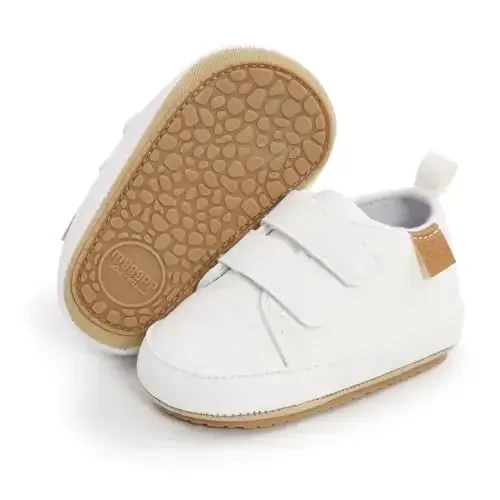 BABSMULY Baby Boys Girls Shoes Non-Slip Rezina Taglik Yuqori PU Teri Krossovkalar Chaqaloq Birinchi Yurish Poyafzallari Go'dak Beshik Poyafzallari Yangi Tug'ilgan Loferlar Baletkalar. - 1