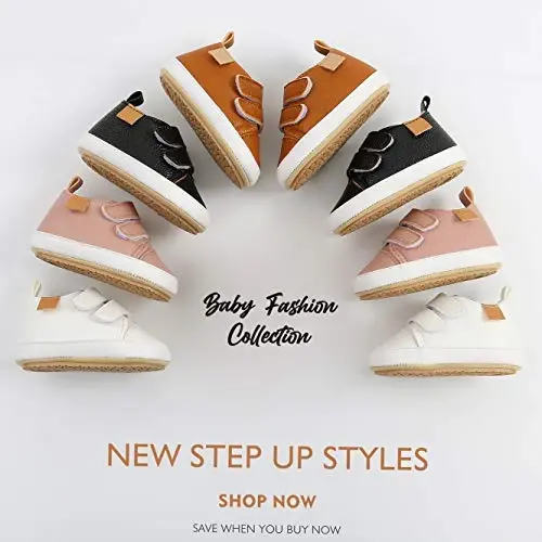 BABSMULY Baby Boys Girls Shoes Non-Slip Rezina Taglik Yuqori PU Teri Krossovkalar Go'dak Birinchi Yurish Poyafzallari Chaqaloq Beshik Poyafzallari Yangi Tug'ilgan Loferlar Baletkalar. - 3