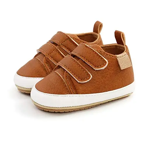 BABSMULY Baby Boys Girls Shoes Non-Slip Rezina Taglik Yuqori PU Teri Krossovkalar Go'dak Birinchi Yurish Poyafzallari Chaqaloq Beshik Poyafzallari Yangi Tug'ilgan Loferlar Baletkalar. - 5