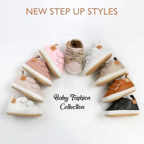 BABSMULY Baby Boys Girls Shoes Non-Slip Rezina Taglik Yuqori Top PU Teri Krossovkalar Chaqaloq Birinchi Yurish Poyabzallari Toddler Karavatchalar Poyafzallari Yangi tug'ilgan Chaqaлоқlar Poyafzallari. - 2