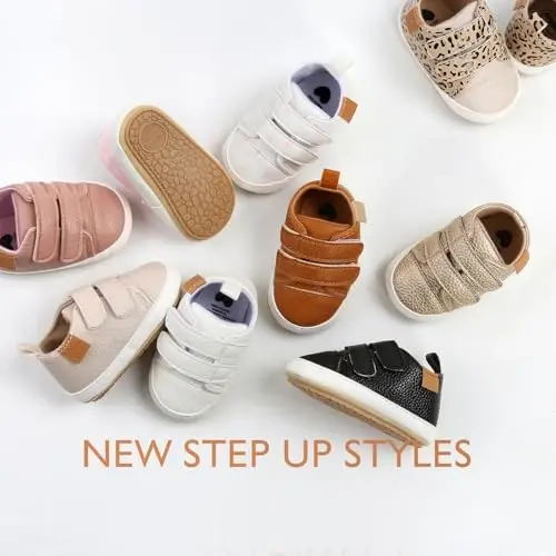 BABSMULY Baby Boys Girls Shoes Non-Slip Rezina Taglik Yuqori Top PU Teri Krossovkalar Chaqaloq Birinchi Yurish Poyabzallari Toddler Karavatchalar Poyafzallari Yangi tug'ilgan Chaqaлоқlar Poyafzallari. - 3