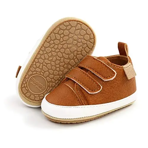 BABSMULY Baby Boys Girls Shoes Non-Slip Rubber Sole High-Top PU Leather Sneakers Infant First Walking Shoes Toddler Crib Shoes Newborn Loafers Flats. 