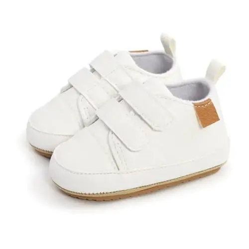 BABSMULY Baby Boys Girls Shoes Non-Slip Rubber Sole High-Top PU Leather Sneakers Infant First Walking Shoes Toddler Crib Shoes Newborn Loafers Flats. - 4