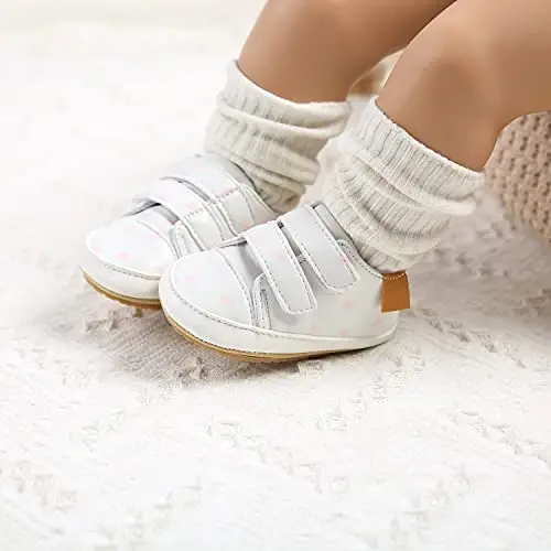 BABSMULY Baby Boys Girls Shoes Non-Slip Rubber Sole High-Top PU Leather Sneakers Infant First Walking Shoes Toddler Crib Shoes Newborn Loafers Flats. - 4