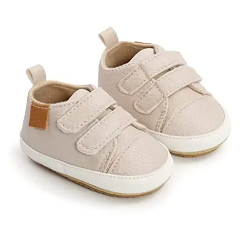 BABSMULY Baby Boys Girls Shoes Non-Slip Rubber Sole High-Top PU Leather Sneakers Infant First Walking Shoes Toddler Crib Shoes Newborn Loafers Flats. - 6