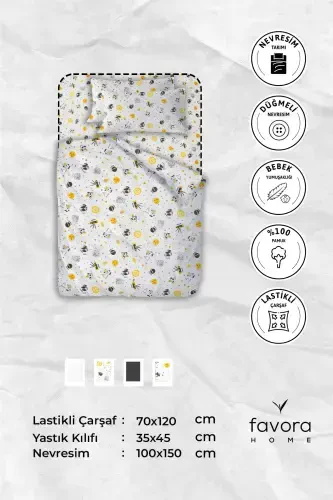 Baby %100 Cotton Astronaut Baby Duvet Cover Set - Anthracite-Anthracite - 8