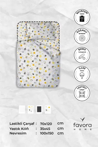 Baby %100 Cotton Astronaut Baby Duvet Cover Set - Anthracite-Anthracite - 8