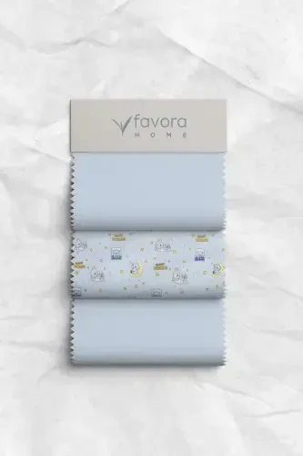 Baby 100% Cotton Dream Sweet Baby Duvet Cover Set - Blue-Blue - 6