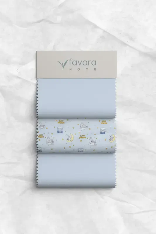 Baby 100% Cotton Dream Sweet Baby Duvet Cover Set - Blue-Blue - 6