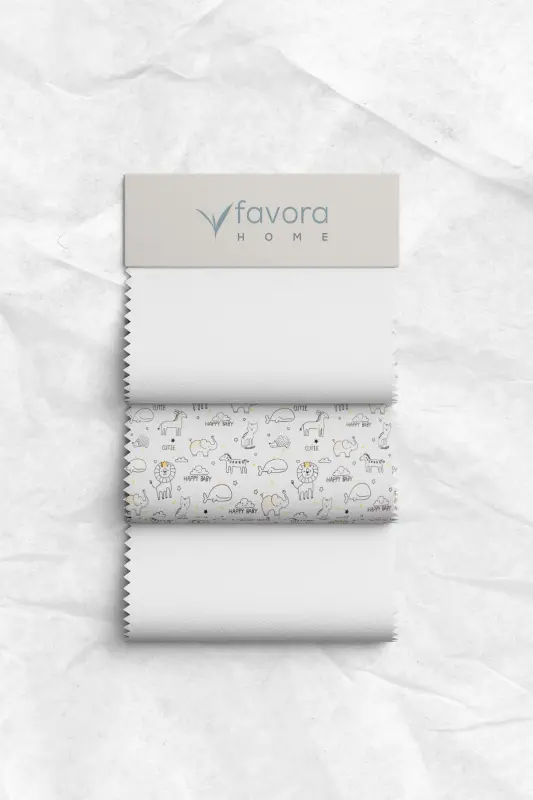 Baby %100 Cotton Happy Baby Bedding Set - White - 6