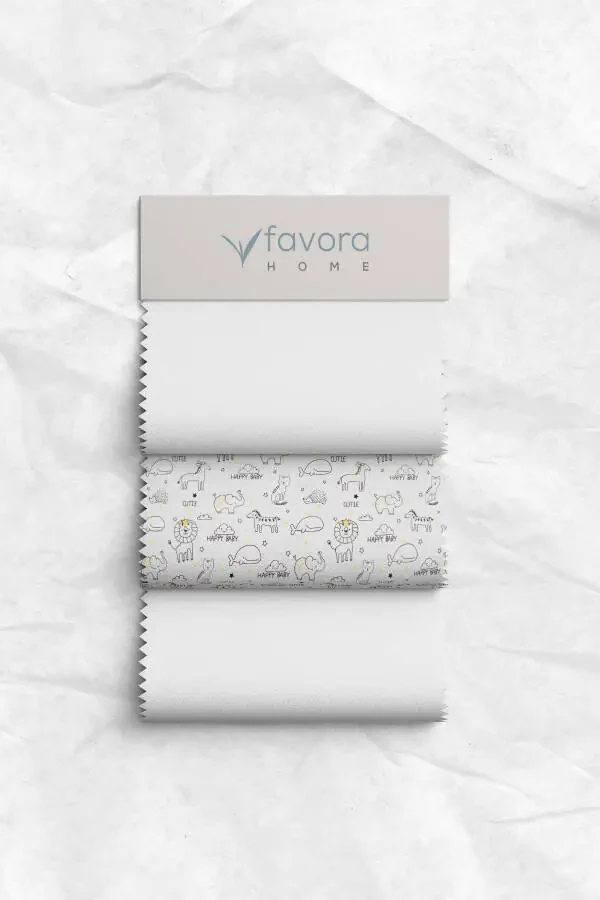 Baby %100 Cotton Happy Baby Bedding Set - White - 6