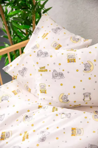 Baby %100 Pamuk Dream Sweet Bebek Nevresim Takımı - Sarı-Sarı - 3