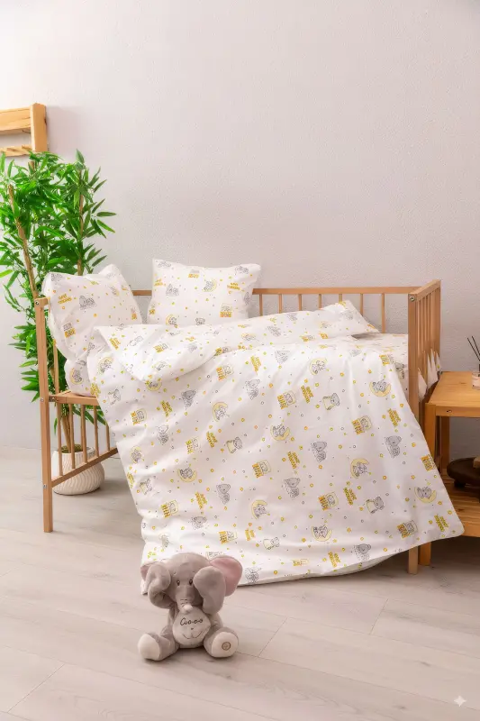 Baby %100 Pamuk Dream Sweet Bebek Nevresim Takımı - Sarı-Sarı - 1