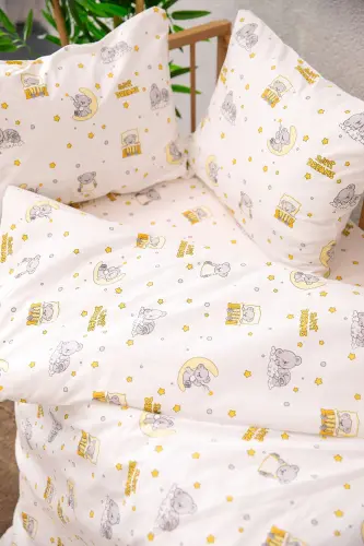 Baby %100 Pamuk Dream Sweet Bebek Nevresim Takımı - Sarı-Sarı - 2