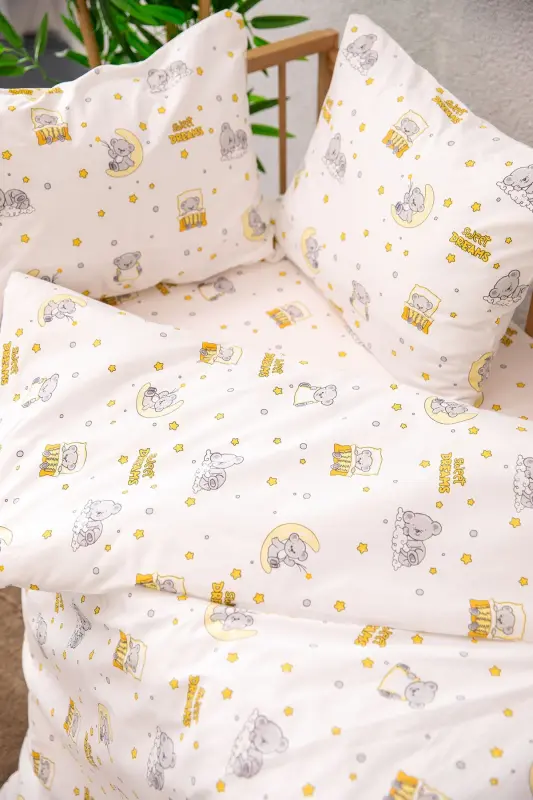 Baby %100 Pamuk Dream Sweet Bebek Nevresim Takımı - Sarı - Sarı - 2