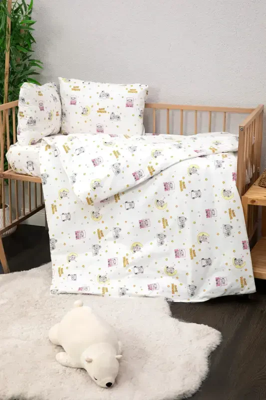 Baby %100 Paxta Dream Sweet Bebek Nevresim Takımı - Pembe-Pembe - FAVORA