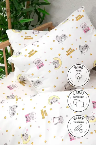 Baby %100 Paxta Dream Sweet Bebek Nevresim Takımı - Pembe-Pembe - FAVORA (1)