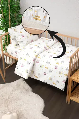 Baby 100% Хлопок Dream Sweet Детский Постельный Комплект - Розовый-Розовый - 5