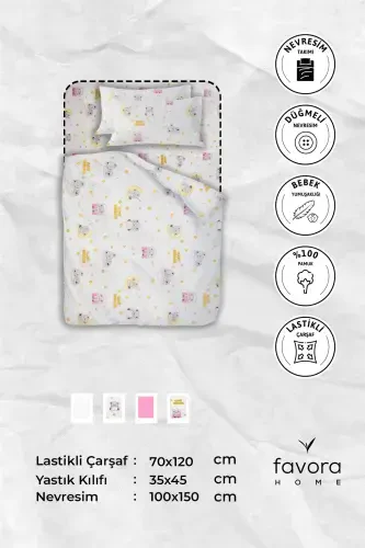 Baby 100% Хлопок Dream Sweet Детский Постельный Комплект - Розовый-Розовый - 8