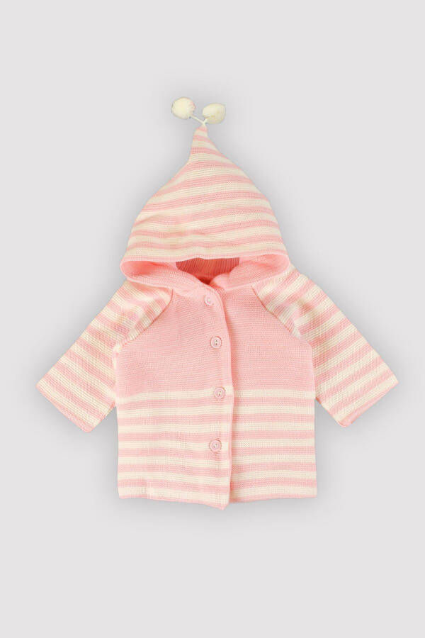 Baby 5 Add 4 Pay Newborn Gift Acrylic Wool Knit Hooded Cardigan Pompom Reglan Double Layer 12342 - 7